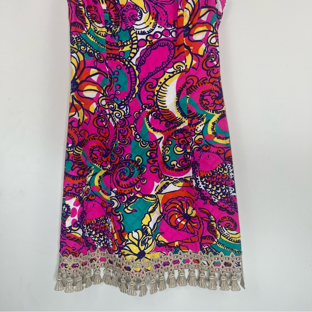 Lilly Pulitzer Eaton Shift Dress Sea and be Seen Size 00 - Picture 4 of 12